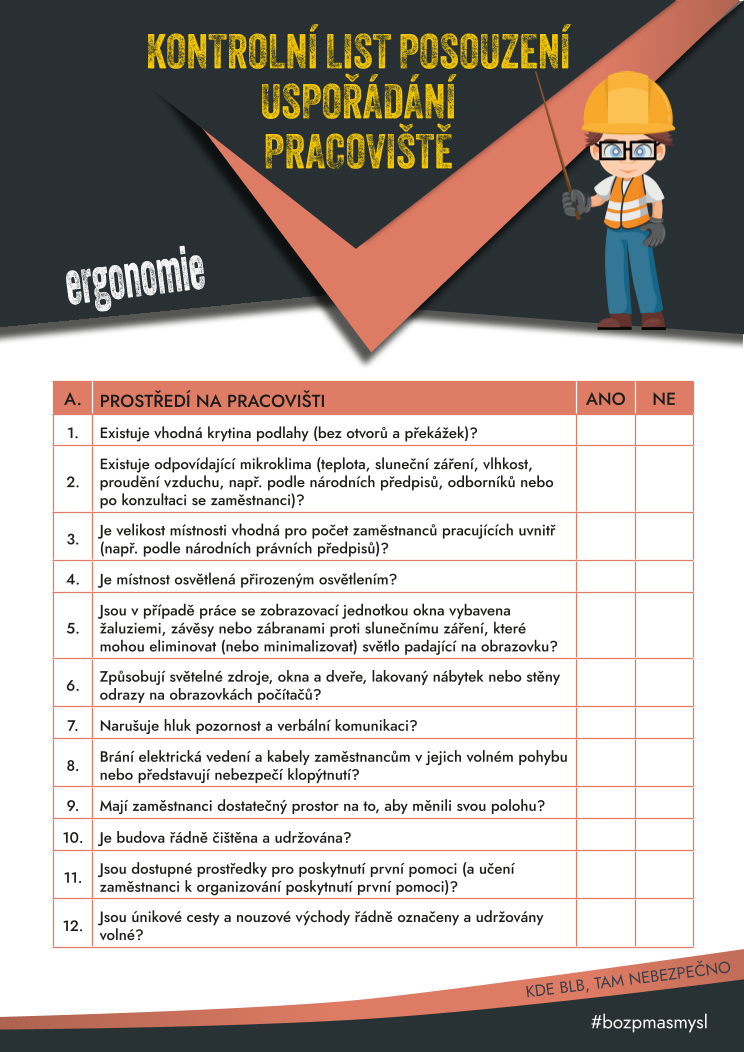 Checklist uspořádání pracoviště