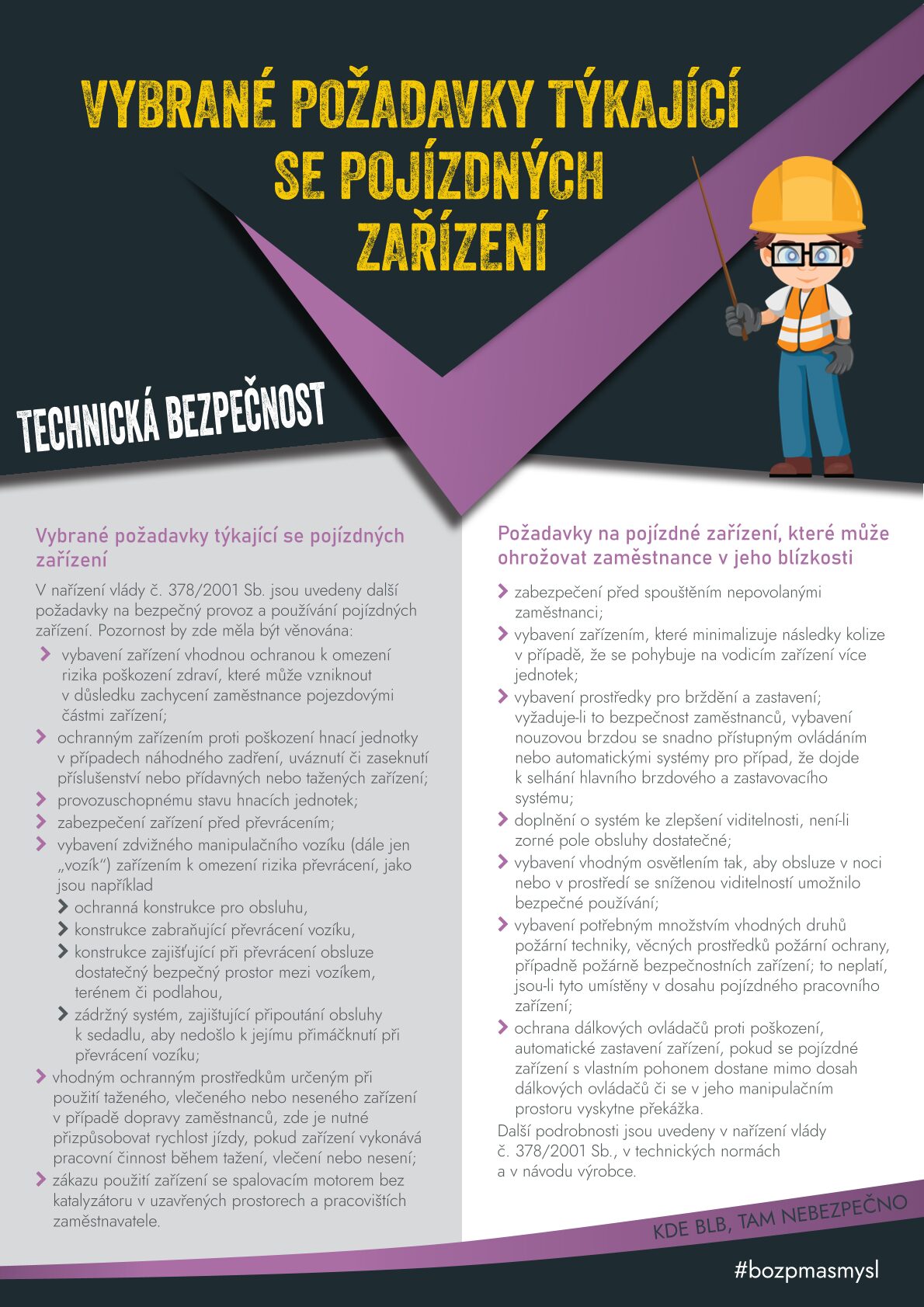 Vybrané požadavky týkající se pojízdných zařízení