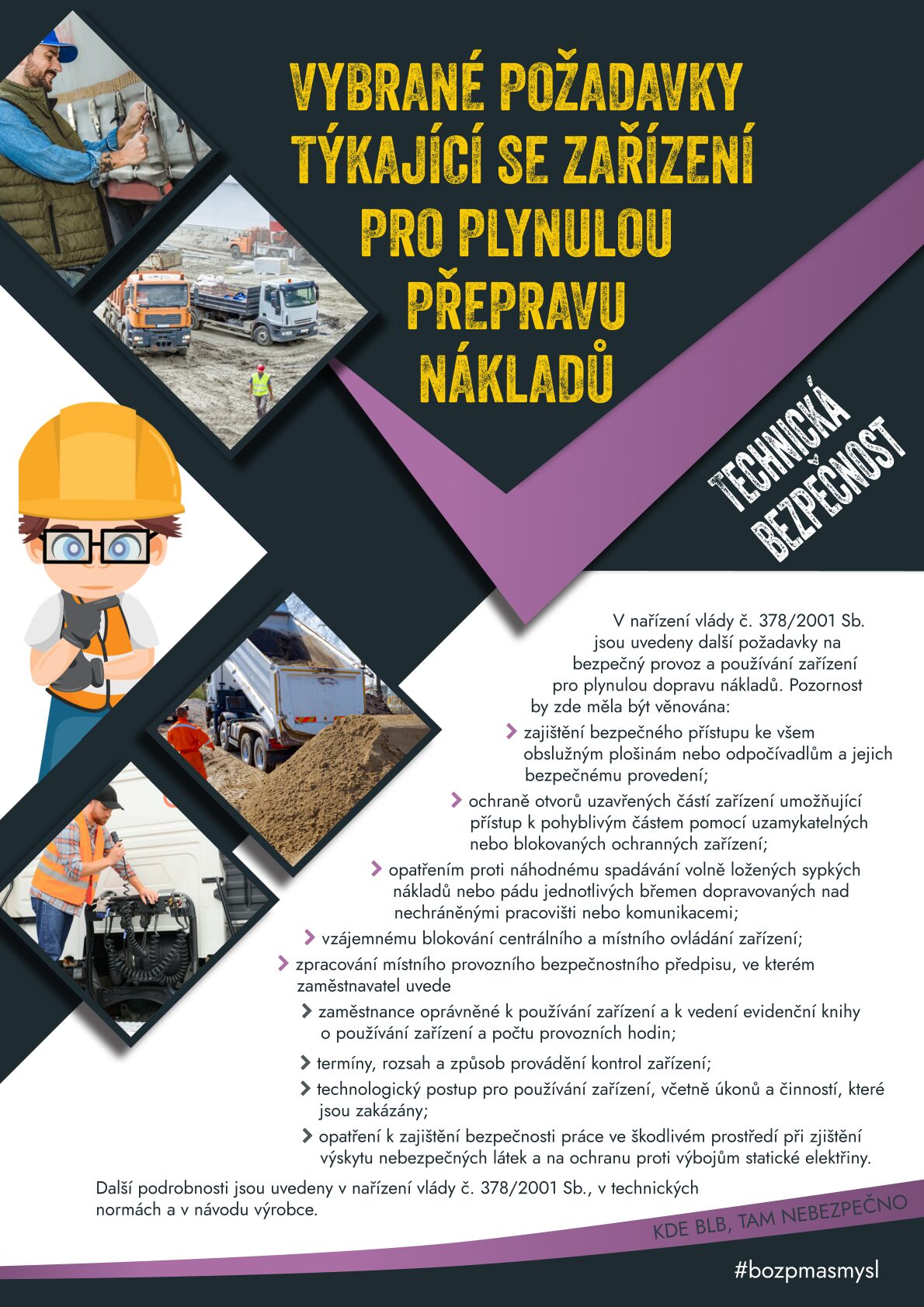 Vybrané požadavky týkající se zařízení pro plynulou přepravu nákladů