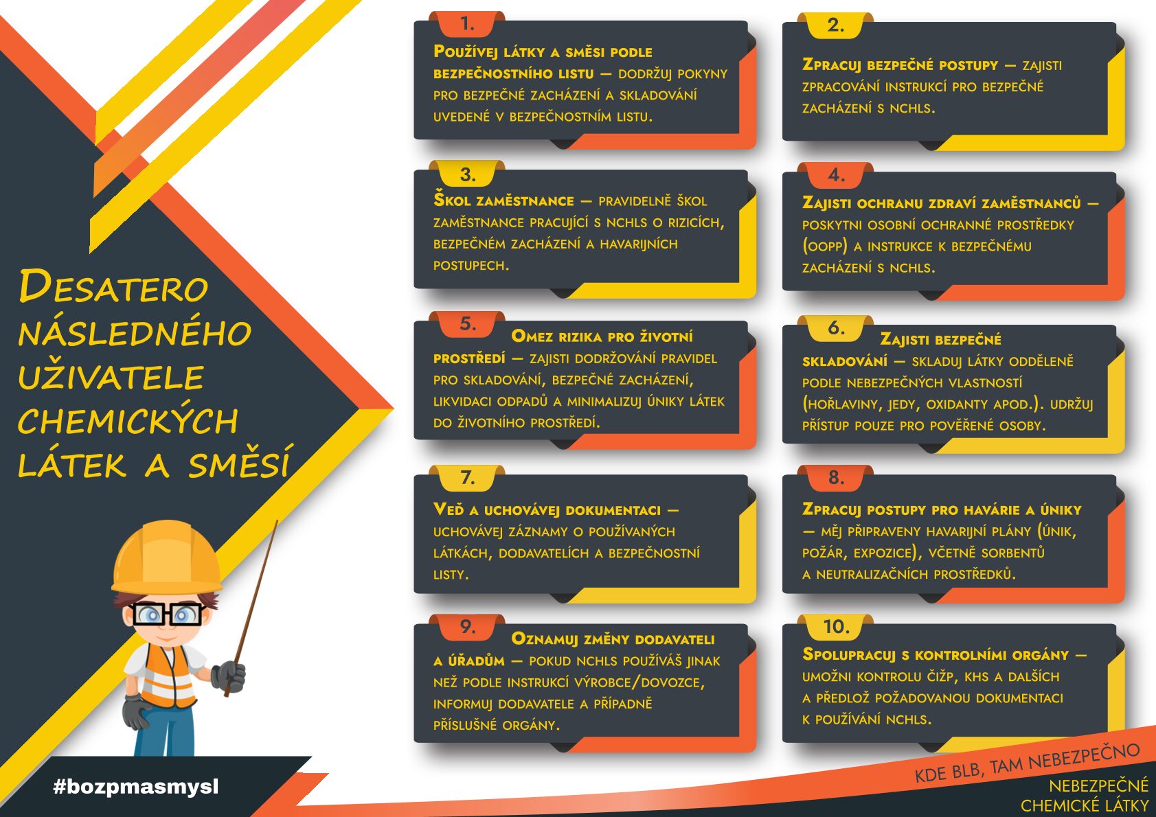 Desatero následného uživatele chemických látek a směsí